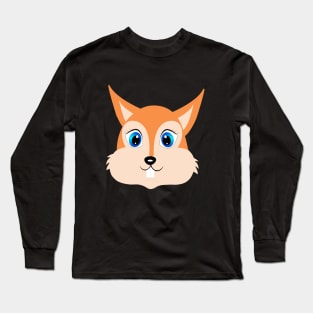 Cute Squirrel Animal Face Long Sleeve T-Shirt